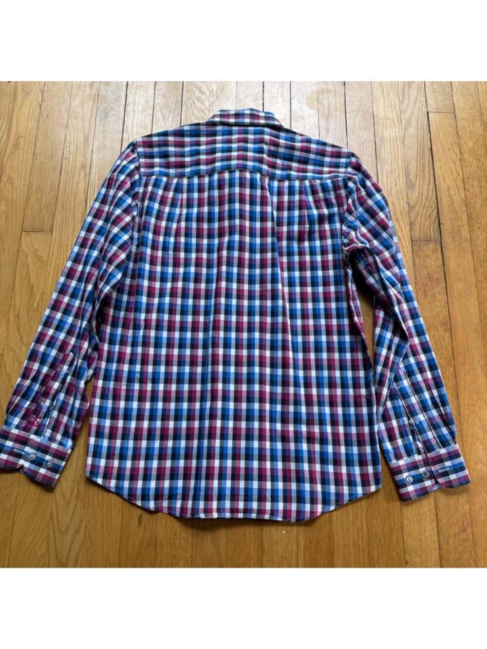Cutter & Buck Size S Blue & Red Plaid Cotton Long Sleeve Button-Up Shirt Top - Picture 13 of 14